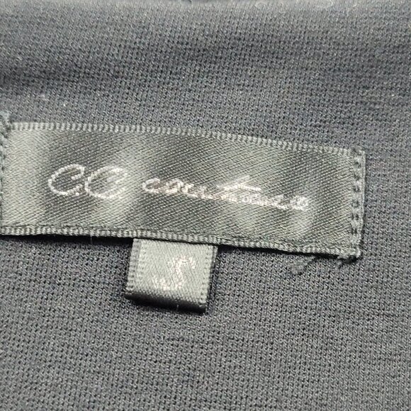 CC Couture Black Pencil Mini Skirt  Zip-Back Lined Viscose Nylon Spandex Size S - Picture 6 of 8